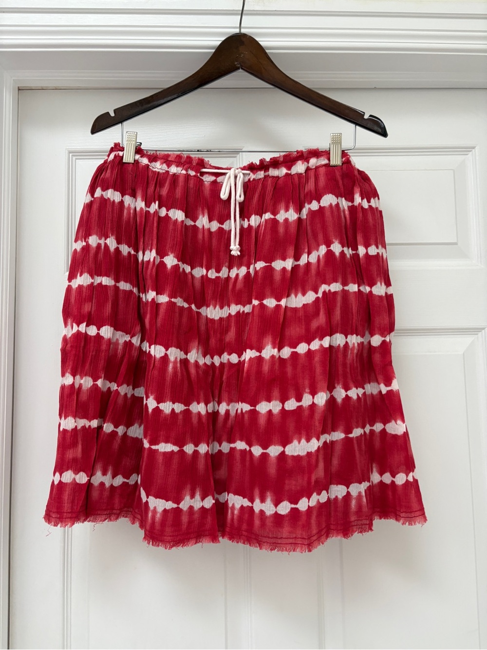 MICHAEL Michael Kors Red and White Tie-Dye Midi Skirt ladies size 8